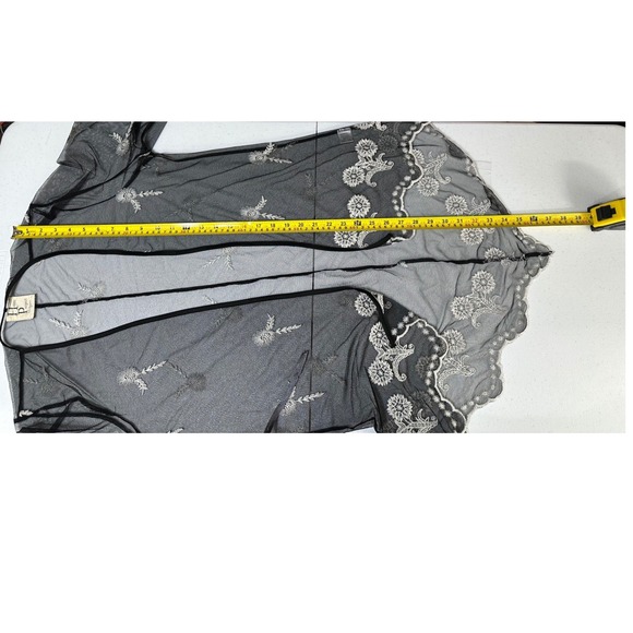 Haute Project Embroidered Sheer Mesh Cardigan Womens S Whimsygoth Fairy Grunge - Picture 4 of 9